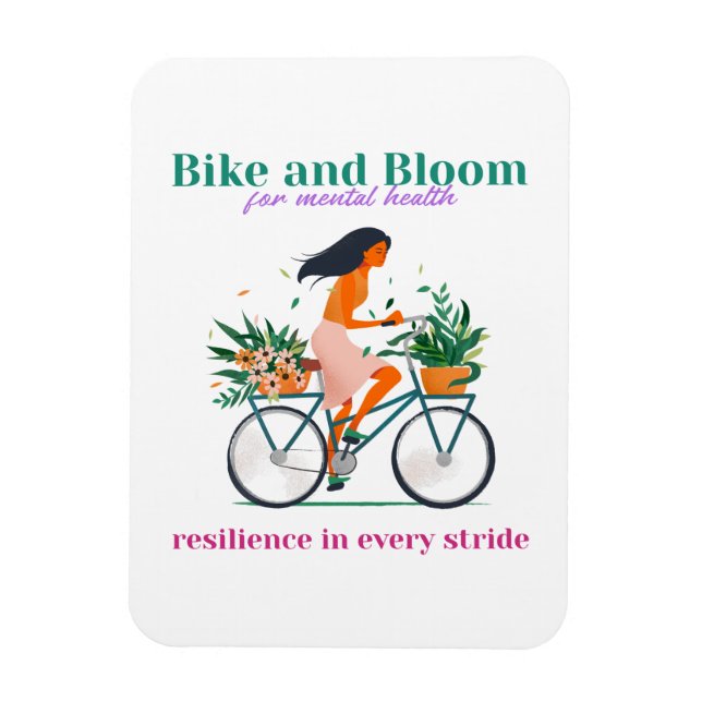 Bicycling Mental Health and Wellbeing  Magnet (Vertikal)