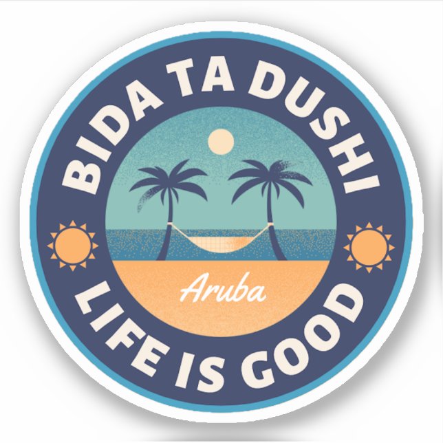 Bida Ta Dushi Aruba Happy Island Sticker (Vorderseite)