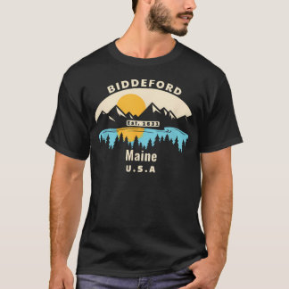 Biddeford Maine Souvenir Bergsonnenuntergang T-Shirt