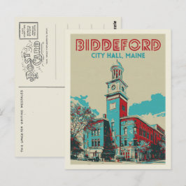 Biddeford Maine USA, Rathaus Postkarte