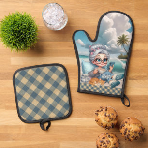 Biddie Buddies Brand - Regen Ofenhandschuh & Topflappen-Set