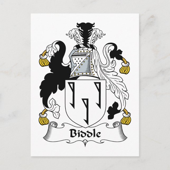 Biddle Familienwappen Postkarte (Vorderseite)