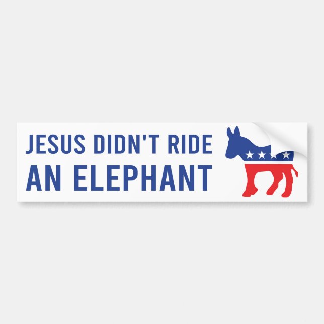 Biden 2020 - Jesus fuhr keinen Elefanten Autoaufkleber (Vorne)
