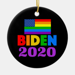 Biden 2020 Rainbow-Gay Pride Keramik Ornament