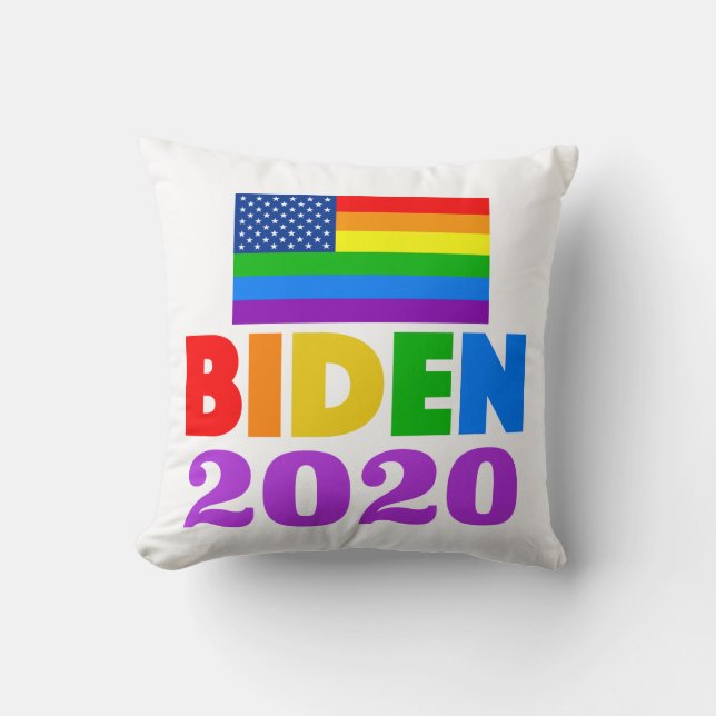 Biden 2020 Rainbow Gay Pride Kissen (Vorderseite)