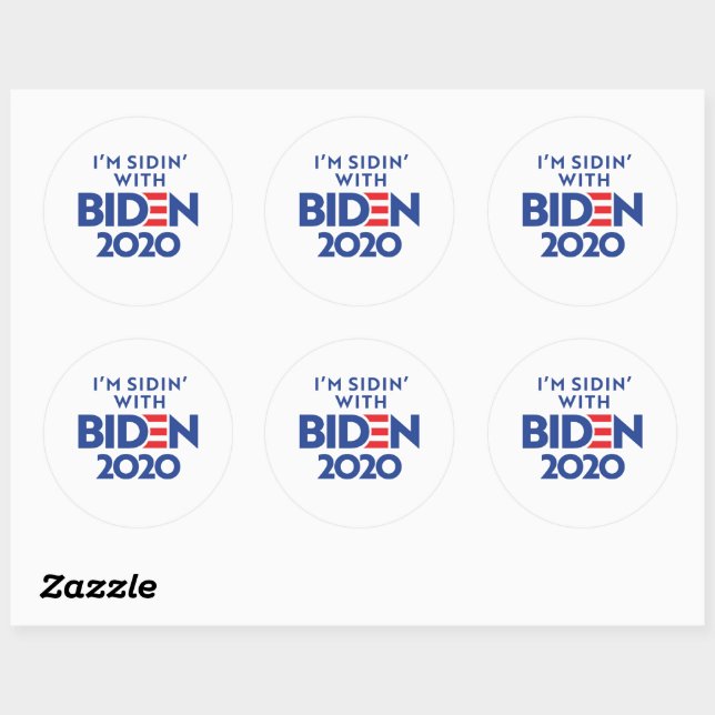 BIDEN 2020 - Sidin' mit Biden Runder Aufkleber (Blatt)
