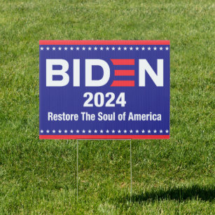 Biden 2024 stellt das Soul von Amerika wieder her Gartenschild