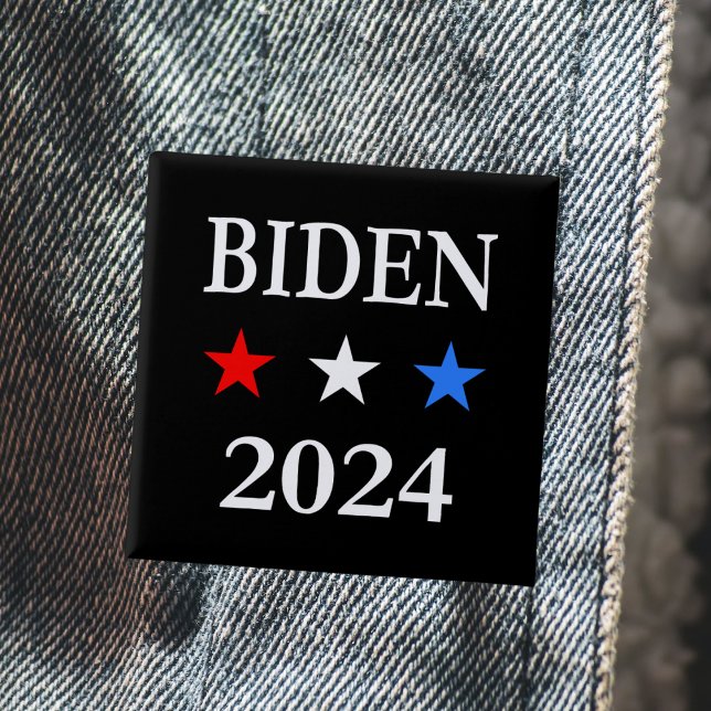 Biden 2024 US-Präsident Drei Patriotische Sterne Button (Von Creator hochgeladen)