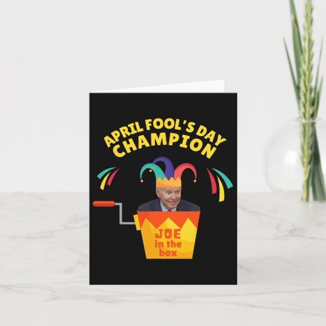 Biden April Fool's Day Champ Politische Humor Pro  Karte (Vorderseite)