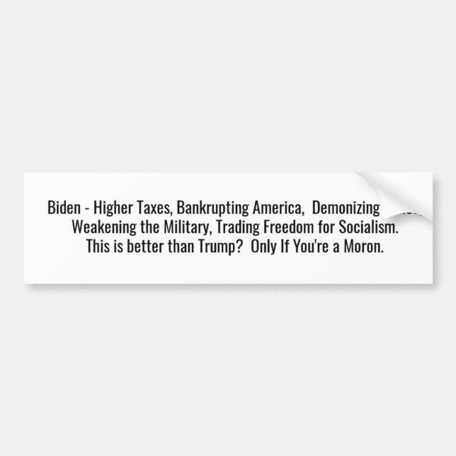 Biden - Besser als Trump? Autoaufkleber (Vorne)