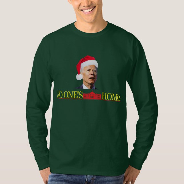 Biden Christmas Funny L/S T-Shirt Maison seule  (Devant)