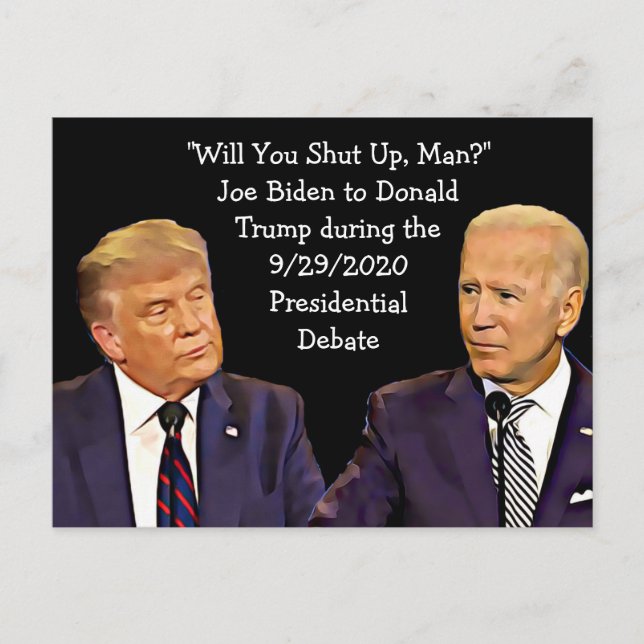 Biden erzählt Trump, schaltet einfach den Mann, Zi Postkarte (Vorderseite)