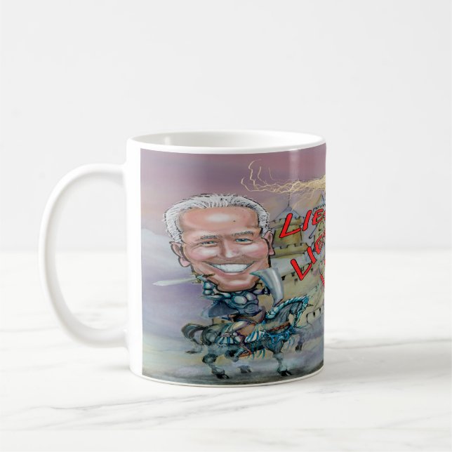 Biden Fending of Beast of Lies Kaffeetasse (Links)