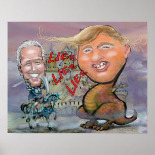 Biden Fending of Beast of Lies Poster