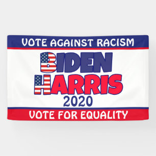 Biden Harris 2020: Banner gegen Rassismus