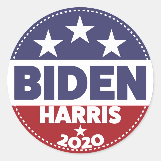 Biden Harris 2020 Button Style Runder Aufkleber (Vorderseite)