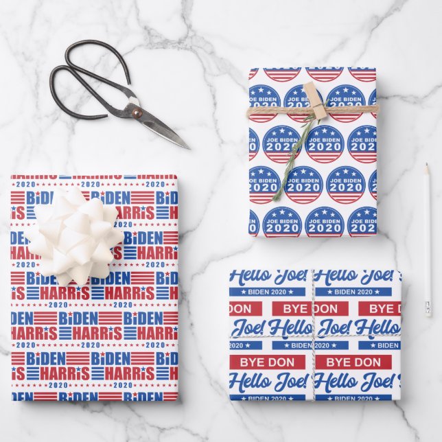 Biden/Harris 2020 Bye Don Patterns Geschenkpapier Set (Vorderseite)