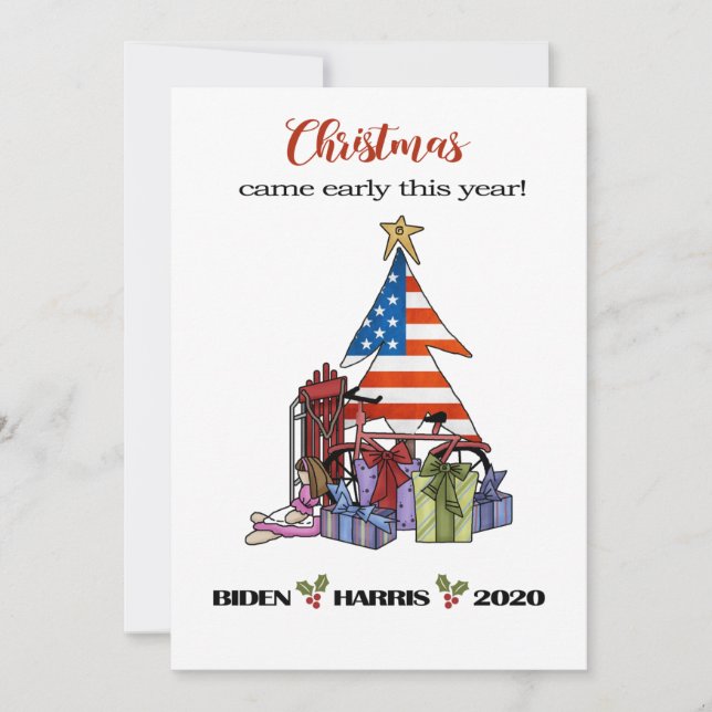 Biden/Harris 2020 Frühweihnachtsbaum/Veranstaltung Feiertagskarte (Vorderseite)