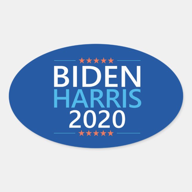Biden Harris 2020 für Präsident Ovaler Aufkleber (Vorderseite)