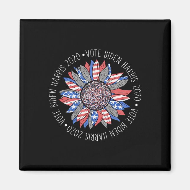 Biden Harris 2020 Niedlich Red White Blue Sunflowe Magnet (Vorne)