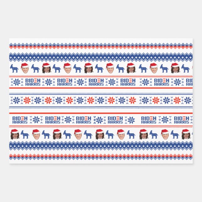 BIDEN HARRIS 2020 PATTERN GESCHENKPAPIER SET (Vorderseite)