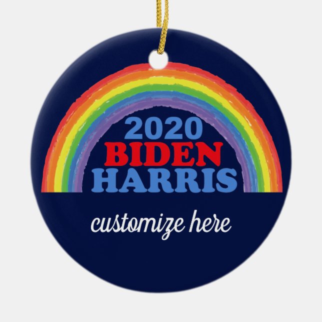 Biden Harris 2020 Rainbow Custom Christmas Keramik Ornament (Vorne)