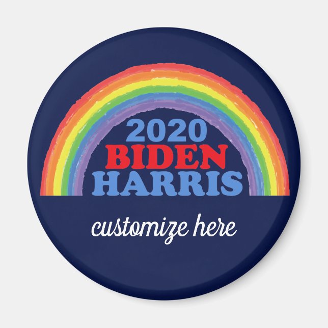 Biden Harris 2020 Rainbow Custom Magnet (Vorne)