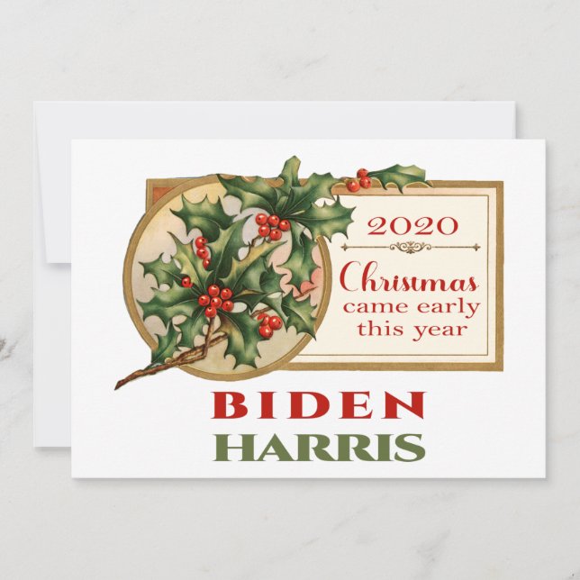 Biden/Harris 2020 Weihnachtsfest Feiertagskarte (Vorderseite)