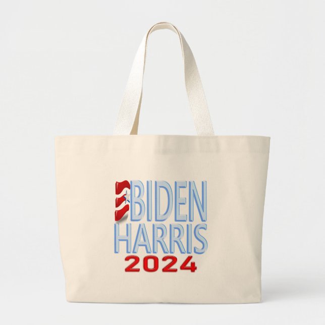 Biden Harris 2024 Élection Jumbo Grand Sac fourre- (Devant)