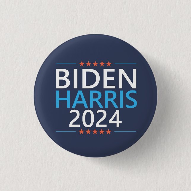 Biden Harris 2024 für die Präsidentschaftswahl in  Button (Vorderseite)