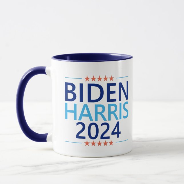 Biden Harris 2024 für die US-Präsidentschaftswahl Tasse (Links)