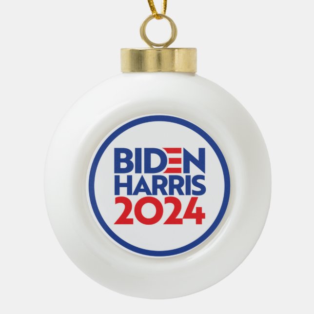 Biden Harris 2024 Keramik Kugel-Ornament (Vorderseite)