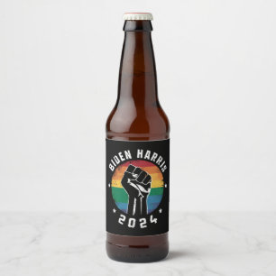 Biden Harris 2024 LGBT Regenbogen Schwulenstolz Wa Bierflaschenetikett