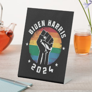 Biden Harris 2024 LGBT Regenbogen Schwulenstolz Wa Sockelschild
