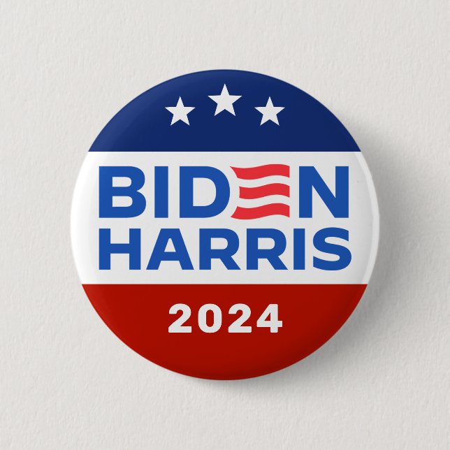 Biden Harris 2024 Präsidentschaftswahlkampagne Button (Vorderseite)