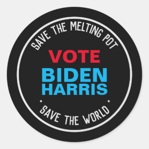 Biden Harris 2024 Rette den Schmelztiegel Runder Aufkleber