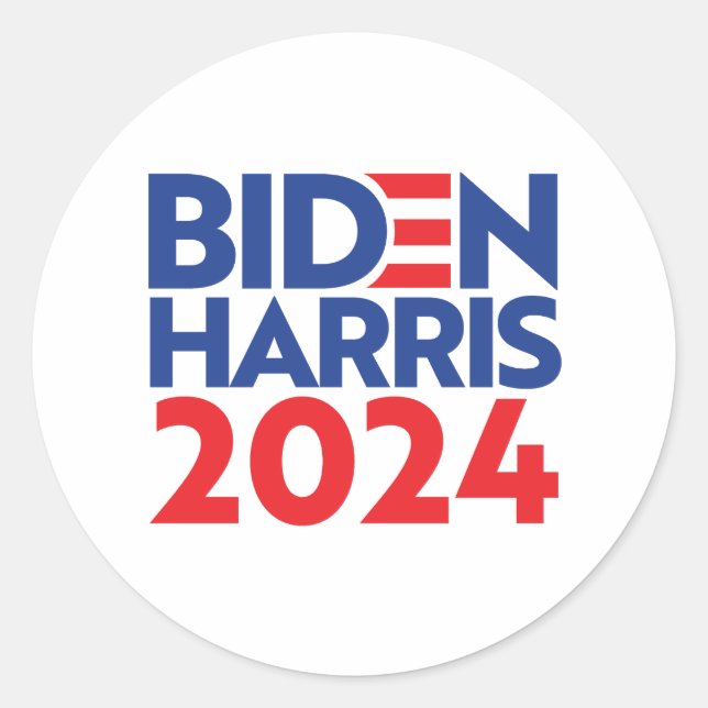 BIDEN HARRIS 2024 RUNDER AUFKLEBER (Vorderseite)
