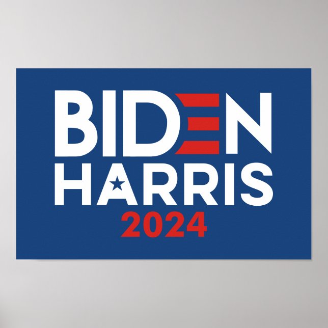 Biden Harris 2024 star - Red White Blue Poster (Vorne)