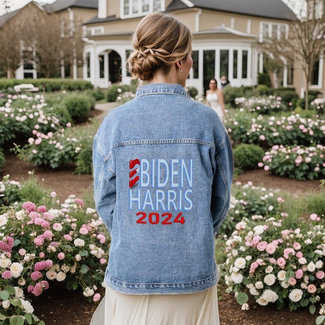 Biden Harris 2024 Wahl Blue Denim Jacket Jeansjacke (Von Creator hochgeladen)
