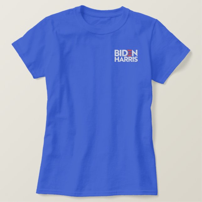Biden Harris Besticktes T-Shirt (Design vorne)