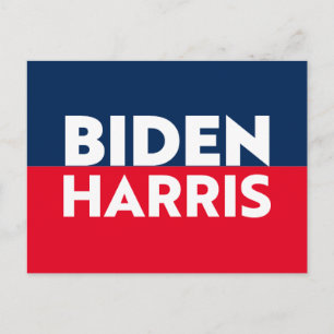"Biden Harris", blau, weiß Postkarte