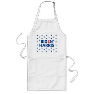 Biden / Harris Blue Stars Muster Weiß Lange Schürze