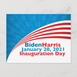 Biden Harris Einweihungstag Amerikanische Flagge Postkarte