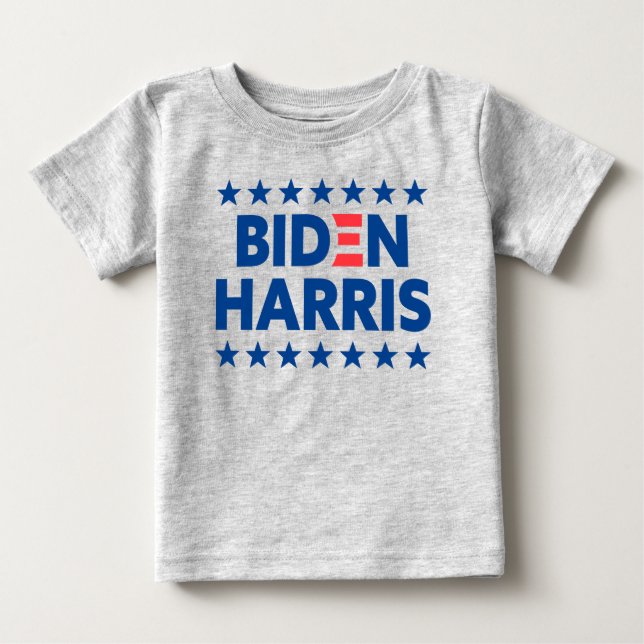 Biden Harris Election Support Blue Stars Gray Baby T-shirt (Vorderseite)