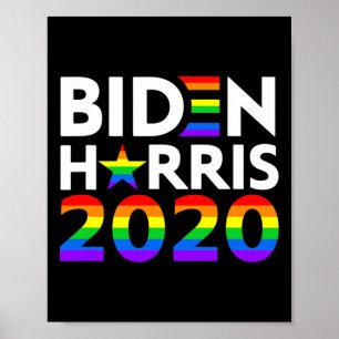 Biden Harris Lgbt Schwulen Stolz Regenbogenflagge Poster