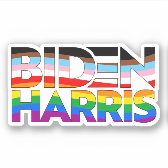 Biden Harris LGBTQ+ Pride Aufkleber (Vorderseite)