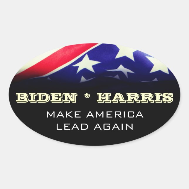 BIDEN HARRIS machen Amerika wieder führend Ovaler Aufkleber (Vorderseite)