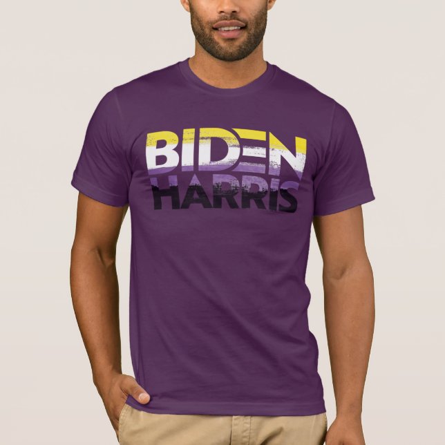 Biden Harris Nonbinary Pride T - Shirt (Vorderseite)