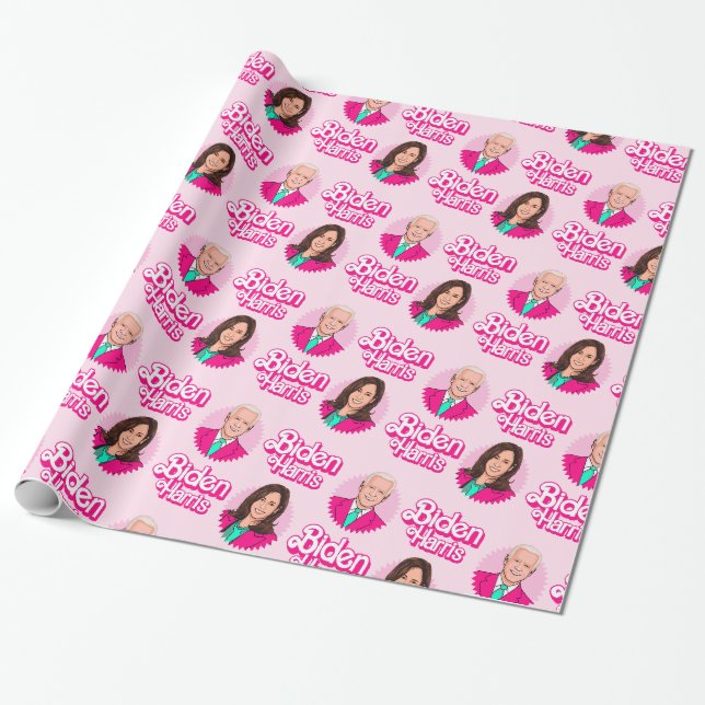 Biden Harris Pink Geburtstag Geschenkpapier (Ungerollt)