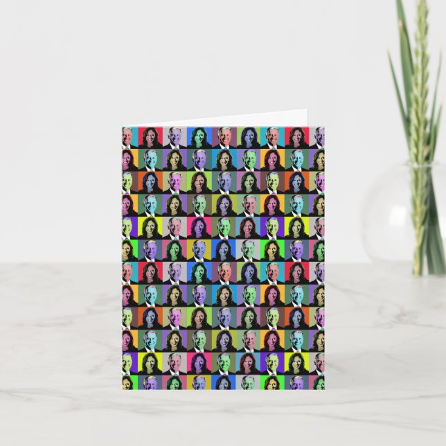Biden Harris Pop Art (36 Farben) Karte (Vorderseite)